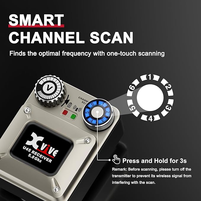 Xvive U45R4 Wireless in-Ear Monitor System Set with One Transmitter and Four Receivers