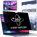 360° Privacy Screen for MacBook Air 13.6/13 Inch (2022-2025, M2, M3, M4), 4 Way Privacy Anti Glare Blue Light Filter Shield Film Anti Spy Laptop Protector for Mac 13.6In Computer