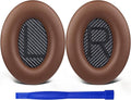 SoloWIT Replacement Earpads Cushions for Bose QuietComfort 35 (QC35) & Quiet Comfort 35 II (QC35 ii) Headphones, Ear Pads with Softer Leather, Noise Isolation Foam, Added Thickness (Coffee)