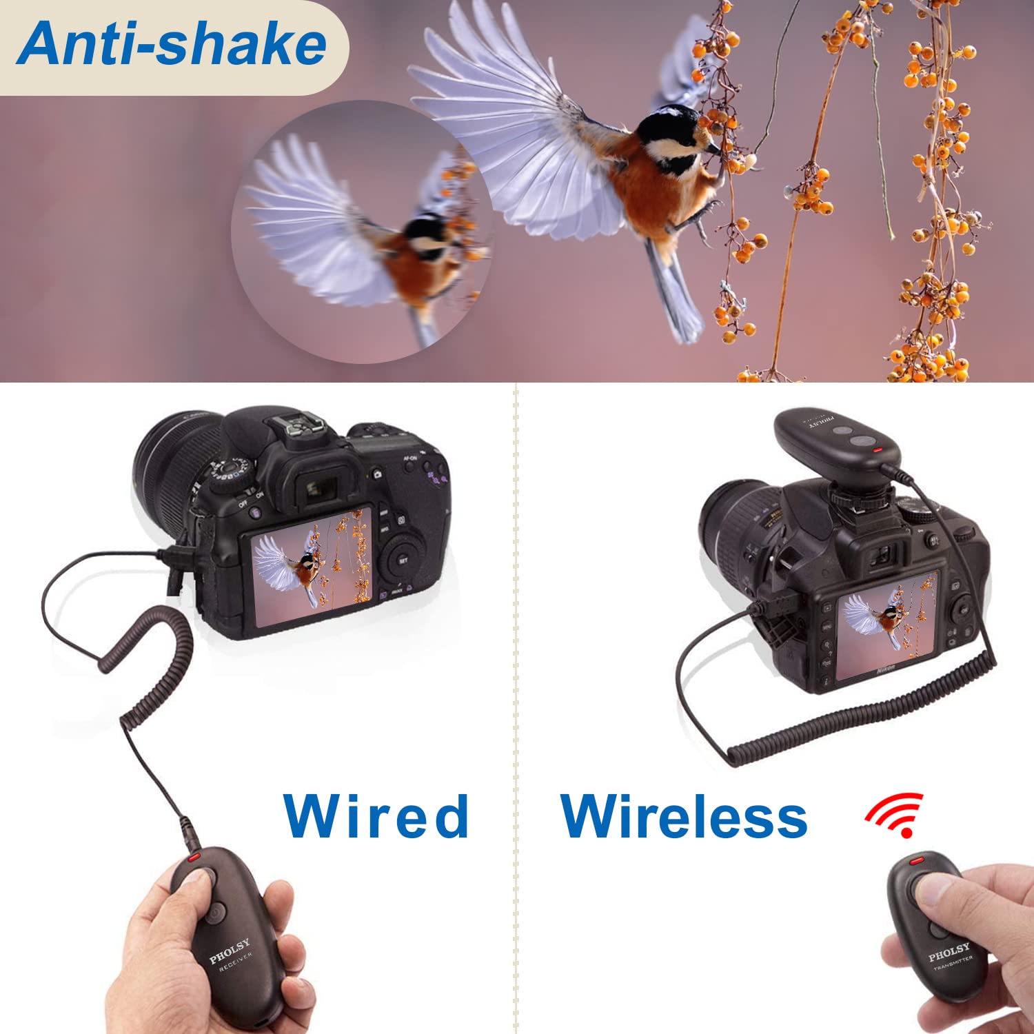PHOLSY Camera Remote Shutter Release S6 Wireless Remote Control for Sony