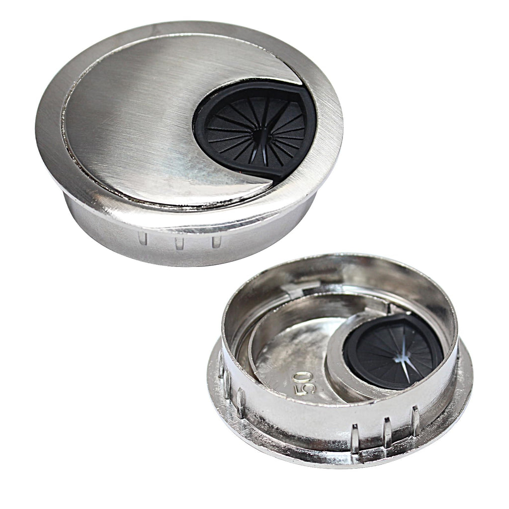EASYEAH 2 Pcs Desk Grommet 2" / 50 mm, Zinc Alloy Desk Cord Hole Cover