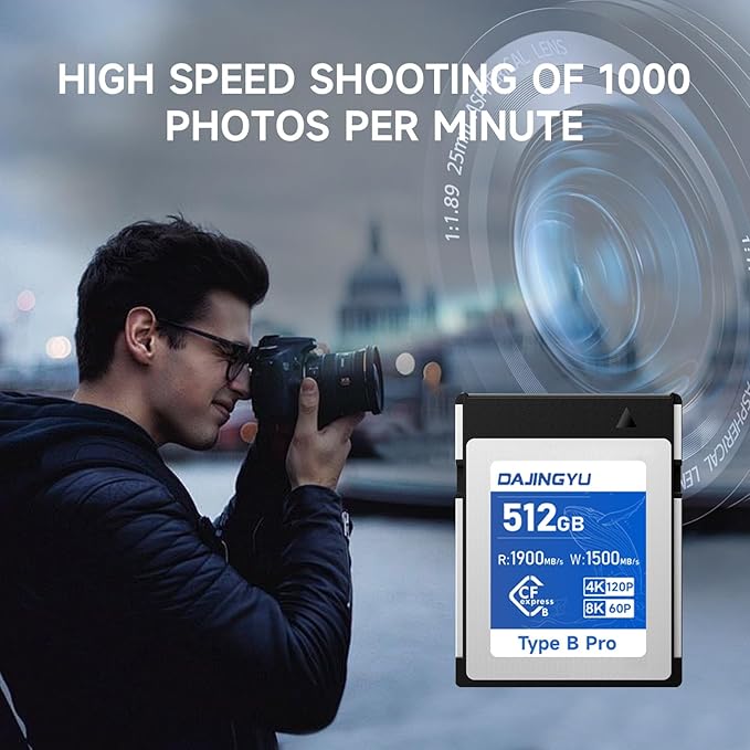 512GB CFexpress Type B Memory Card VPG400 Up to 1900/1500 MB/s Read/Write- Shooting Video and Photo in up to 8K RAW Compatible with Nikon Canon panasonic Fujifilm Camera