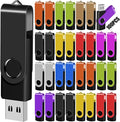 EASTBULL Flash Drives Bulk 8GB USB Thumb Drive 50 Pack USB 2.0 Memory Stick Swivel Pen Drive with Lanyard for Storage and Backup (8 GB 50 Colors)