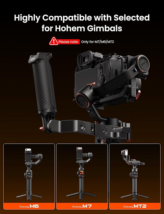 hohem Adjustable Sling Handgrip Gimbal Sling Handle for iSteady M7/iSteady M6/iSteady MT2, Ergonomic Grip for Low Angle Shots, L-Shaped Lever, BH-01