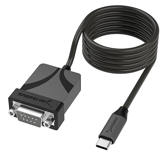 SABRENT USB-C to DB9 Serial RS-232 Adapter Cable 6FT, Prolific PL2303GS Chipset, USB 2.0, 1bps-12Mbps Baud Rate, for POS Terminals, Modems, GPS, Industrial Devices (CB-D9C6)
