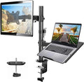 HUANUO Adjustable Monitor Stand, Single Arm Desk Mount for 32 inch Screen and 17 inch Laptop, Heavy Duty Ergonomic Bracket Holds 22lbs