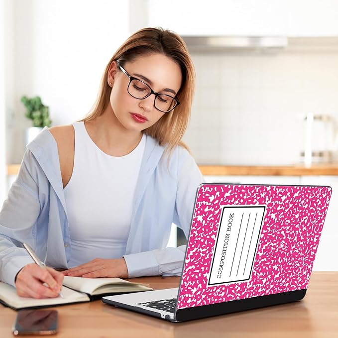 Teryeefi Compatible with MacBook Air 13 inch Case 2025 2024 2023 2022 M4 A3240 M3 A3113 M2 A2681, Plastic Hard Shell&Keyboard Cover&Screen Film&Type C for MacBook Air 13.6 inch, Composition Book A007