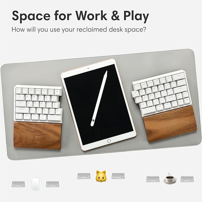 Wireless Ergonomic Split Mechanical Keyboard - Tactile, Hot-Swappable, Compact 60% Layout, Programmable for Mac & Windows, PBT Keycaps(Standard Version)
