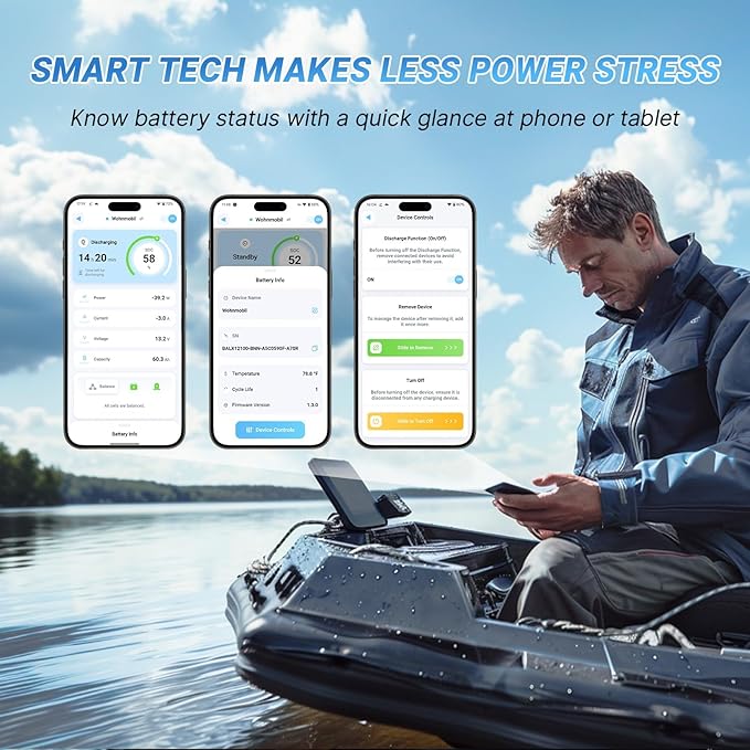 Redodo Smart Bluetooth 12V 50Ah LiFePO4 Lithium Battery for Trolling Motor, Low-Temp Protection, 10 Years Lifetime, Lightweight & Portable Perfect for RV, Solar, Boat Marine and Camping 3 Pack