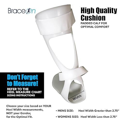 BraceOn AFO Swedish Drop Foot Stabilizer for Walking and Exercise, Drop Foot Braces for Men, AFO Brace & Foot Drop Braces, Foot Boot for Injured Foot, Men, Right