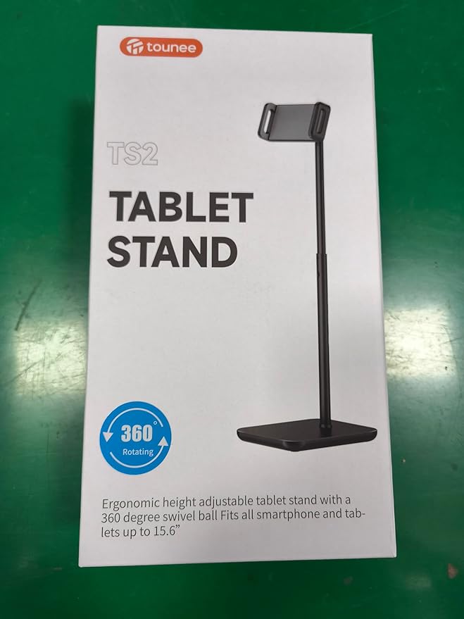 tounee Portable Monitor & Tablet Holder Stand, 4.4lb (2kg) Holding Strength, Height Adjustable Up to 18.11", Ideal for 4.7"-16" Devices (15.6" Portable Monitors, iPad, iPhone, Kindle) - Black