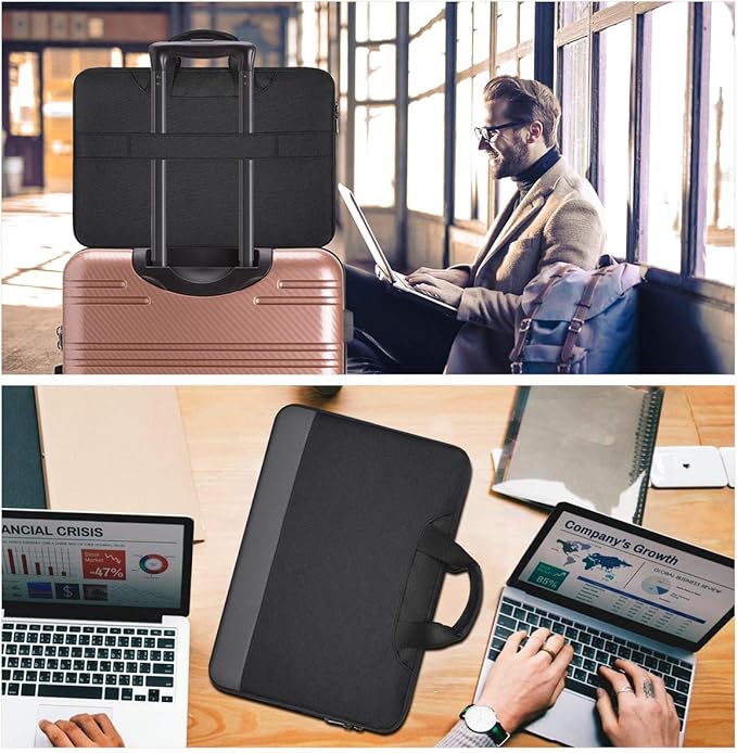 imComor 15.6 Inch Laptop Sleeve Bag, Men Women TSA Case for Macbook Pro 16 M4 M3 M2 M1, Lenovo Ideapad 15.6, HP Envy/Victus 15.6, Acer Aspire/Nitro 5 15.6, Dell 15, ASUS Chromebook 15 Case, Black