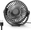 USB Desk Fan, 5 Inch Mini Portable, 3 Speeds Strong Airflow Personal Desktop, Detachable Cooling Fan 360° Rotation Quiet Small Fan for Desk Home Office Travel Car, Black, 5ft Cable