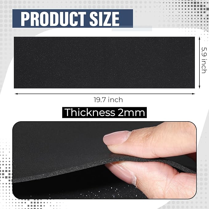 Keyboard Foam for Mechanical Keyboard, Sound Dampening Foam Free Cutting Key Board Mat Foams Black for Key Board Bottom Office Desk Home, 20 x 6 (2mm Thick)