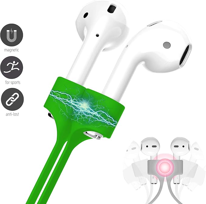 Ultra Strong Magnetic Airpod Pro Strap Anti-Lost Cord Sports Lanyard Compatible with Airpods 3rd 2nd Generation Pro 3 2 1 (Green)