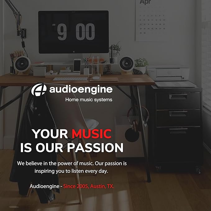 Audioengine S8 Powered Subwoofer Speaker - 250W 8-inch Home Woofer with Built-in Amplifier and Dual Audio Inputs for Home Audio
