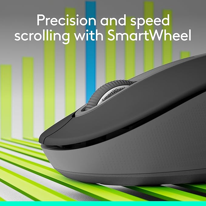 Logitech Left Handed Wireless Mouse Signature M650 L Full Size - 2 Year Battery, Silent Clicks, Customizable Buttons, Bluetooth, PC/Mac/Chromebook - Graphite, Large