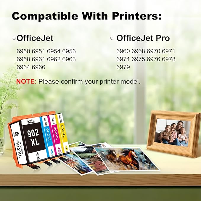 902XL 5 Combo Pack Ink Cartridge Compatible for HP 902 HP902 XL (2 Black CMY) Work with OfficeJet Pro 6978 6968 6970 6975 6960 6979 OfficeJet 6958 6962 6950 6954 6951 6956 6961 6963 6964 Printers