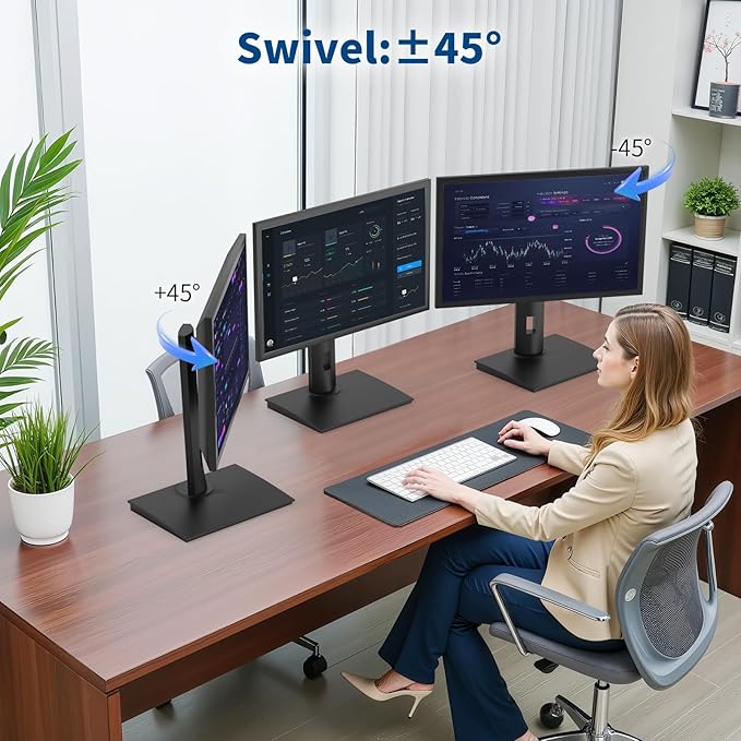 Vesa Monitor Stand with Spring-Adjustable Height, Swivel, Tilt, Rotation Vesa Stand, Compatible with Monitors Within 32 inches and Weighing Between 4.8-11lb (Black, Only for 7.7-11 lb Monitor)