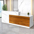 Reception Desk with Counter Modern Checkout Counter with Lockable Drawer Keyboard Tray Receptionist Desk for Office Salon Reception Table M Right 71inch/180cm