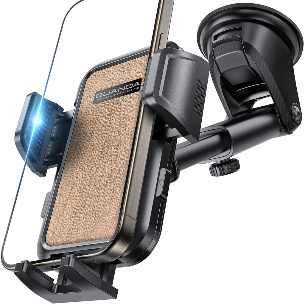 Air Vent Car Phone Holder, Adjustable Wide Clamp, Metal Hook, Anti-Shake