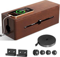 Cinati Large Cable Management Box, 15.8" Wooden Cable Organizer for Floor Wires Storage, Wall Mount Cord Hider Box for Electrical Cord Management, Power Strip Wire Organization for Desktop Home Office