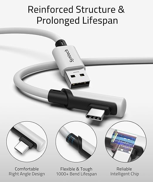Syntech Link Cable 16FT for PCVR Compatible with Oculus/Quest 3/Meta Quest 3S, Quest2/Pro/Pico 4/Ultra Accessories and PC/SteamVR, High Speed PC Data Transfer, USB 3.0 to USB C Cable for VR Headset