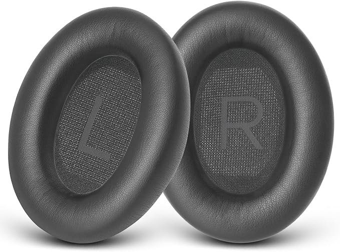 GEVO Replacement Ear Pads for Bose QC45, Ear Cushions for Bose QuietComfort 45 (QC45) & Quiet Comfort SE (QC SE) Headphones, Earpads with Softer Leather Noise Isolation Foam (Gray)