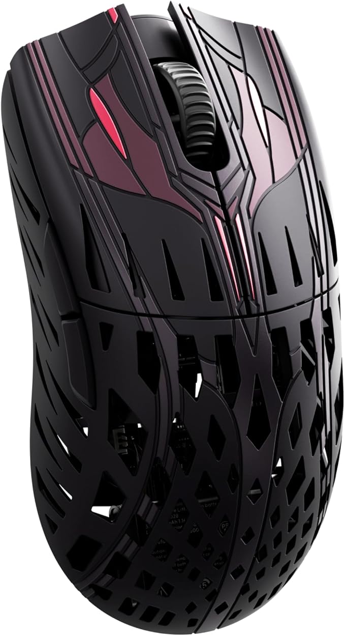 PWNAGE Trinity Wireless Gaming Mouse 8kHz - 39 Grams Ultralight Esports Pro Gamer Flawless Professional Custom Xero PAW3950 Optical Sensor 36,000 DPI - 8000Hz -100% PTFE Skates Symm 2 - Sakura Samurai