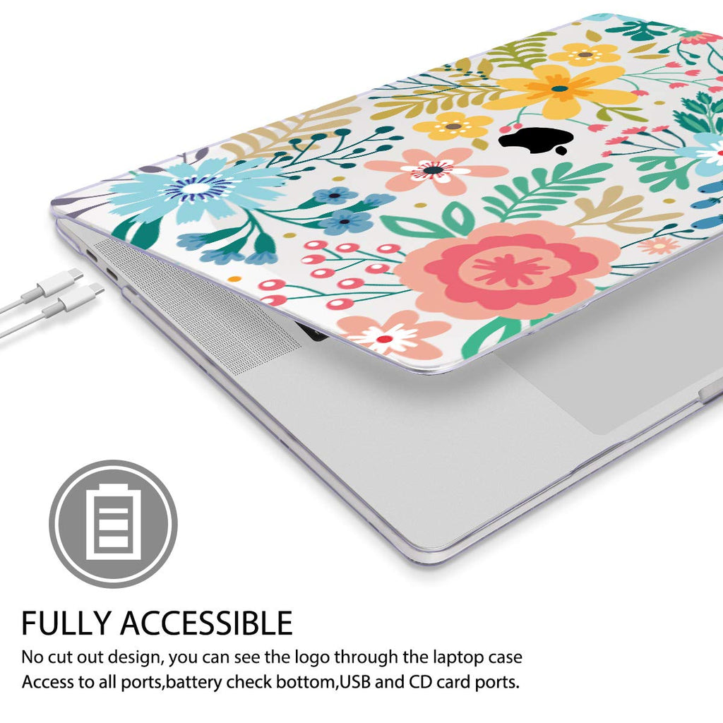 Mektron for MacBook Air 13 Case A1466/A1369 (2010-2017 Release), Snap-on Plastic Hard Shell Cover for MacBook Air 13.3 inch with Keyboard Cover,Garden Flowers