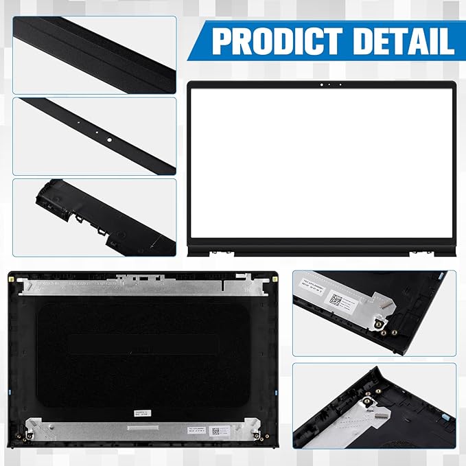 Konohan 4 Pack Replacement LCD Back Laptop Computer Replacement Parts Cover Top Case Lid Front Bezel with Hinges Compatible with Dell Inspiron 15 3510 3511 3515 3520 3525 00WPN8