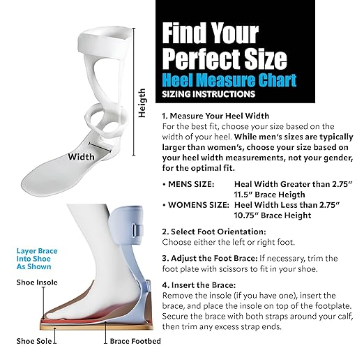BraceOn AFO Swedish Foot Stabilizer, Drop Foot Brace for Women, AFO Brace and Foot Drop Brace, Womens, Right