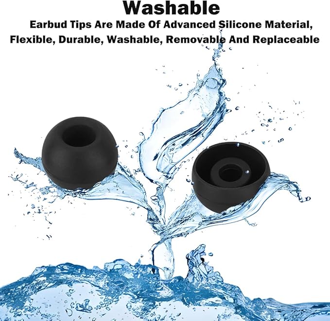 Earbud Tips - 9 Pairs Black Replacement Ear Tips Compatible With Powerbeats 2/3, LG, Samsung Earbuds