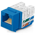 Everest 90° Angled RJ45 Cat6A Keystone Jacks 20-Pack in Blue - Slim Profile Female RJ45 Connectors - Cat 6A Keystone Jack - Compatible with 90° Angled Speed Termination Tool - easyJACK (B094WB91H3)