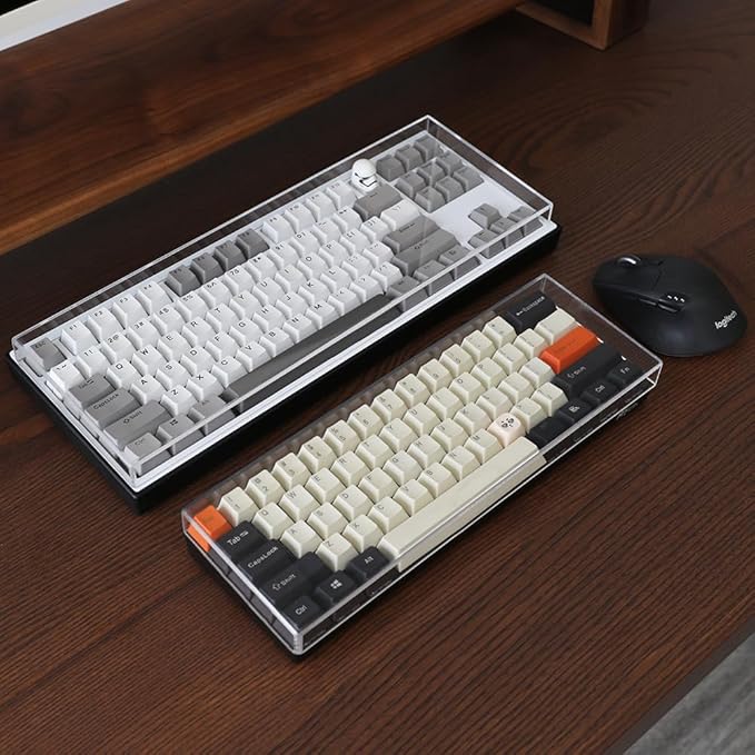 Acrylic Keyboard Dust Cover,87 Keys Transparent Mechanical Keyboard Protective Cover,Compatible with Computer Gaming Keyboards (13.98''x5.08''x0.87'')