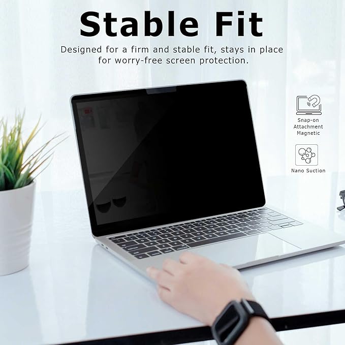 Adeway Magnetic Privacy Screen for Surface Laptop 13 inch (2025), Anti-Glare, 30° Side View Protection, Washable & Reusable Privacy Filter, Bubble-Free Installation