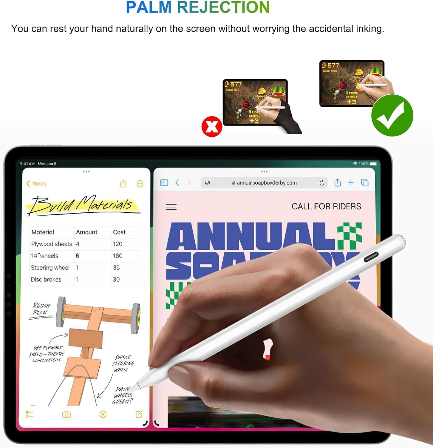 HATOKU Pencil 2nd Gen for Apple iPad 2018-2026, Magnetic Wireless Charging