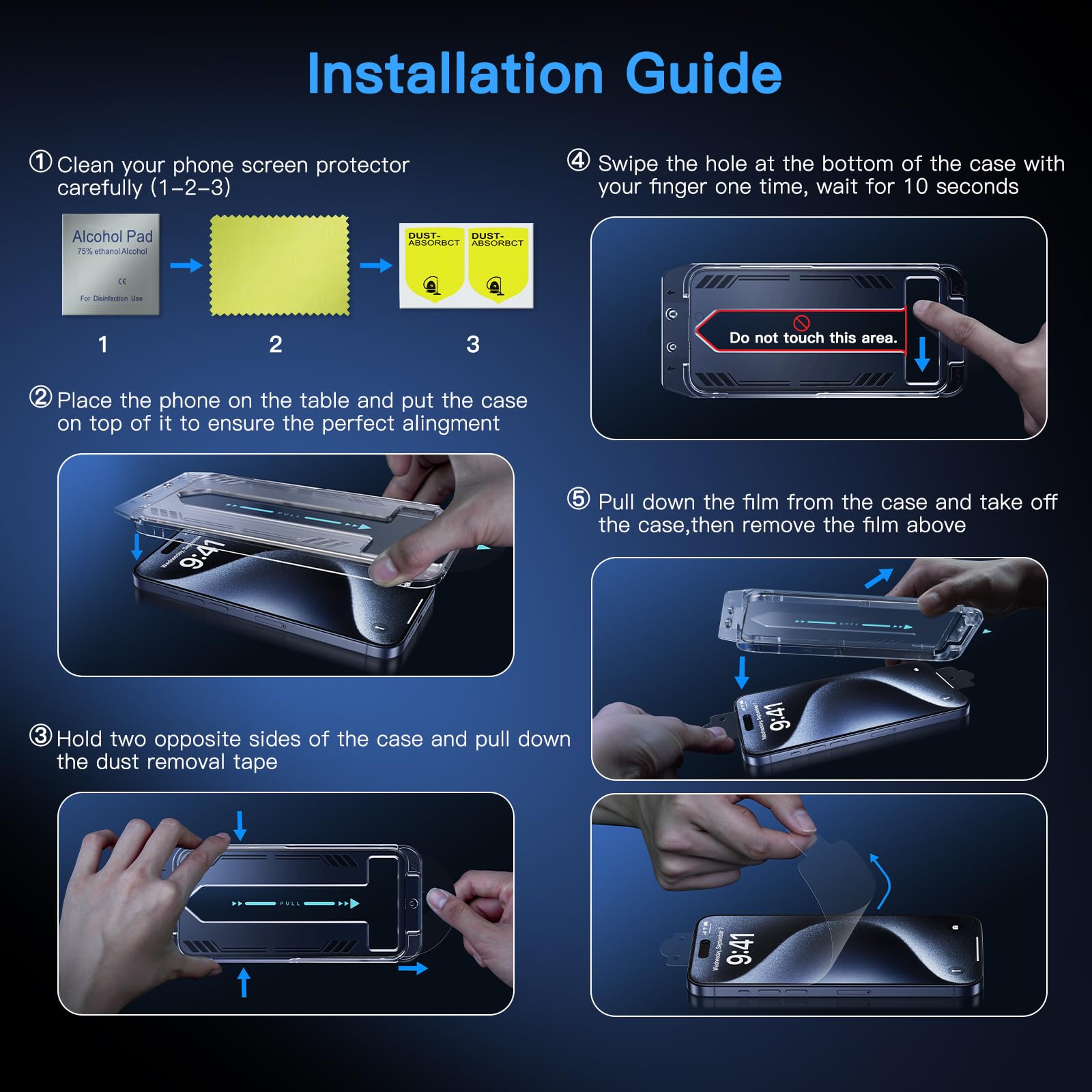 Uyiton Anti-Blue Light for iPhone 15 Pro Screen Protector