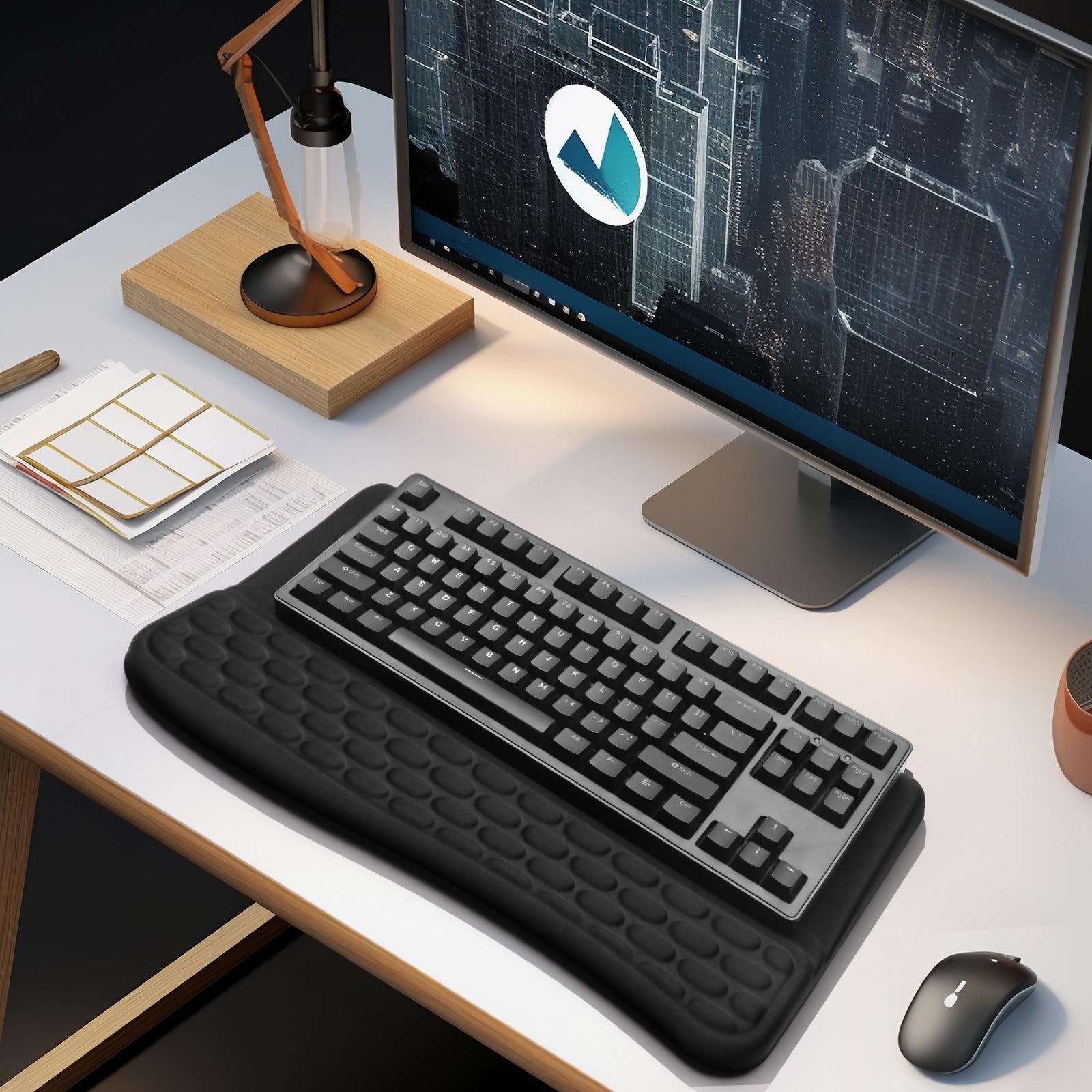 Ergonomic Computer Keyboard Stand with Wrist Rest Support Pad, 02-Black