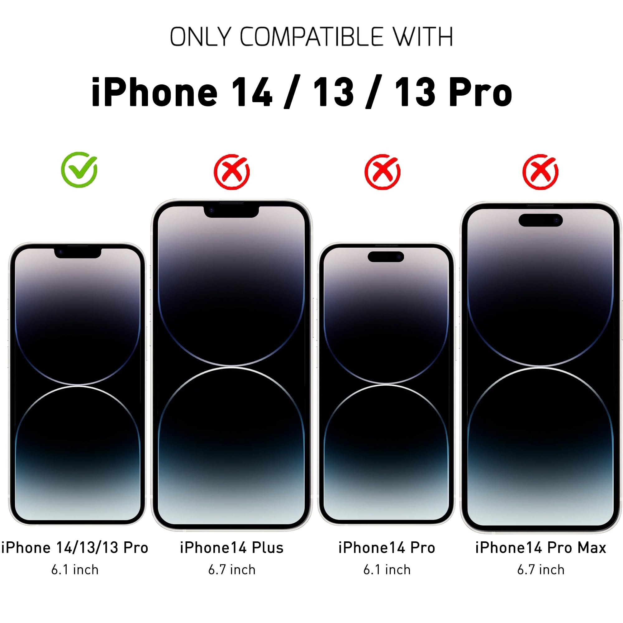 MASETECH iPhone 14/13/13 Pro Screen Protector Tempered Glass and Installation Tool Compatible with Apple 2022 (2 Pack)