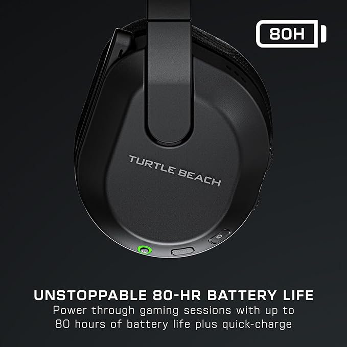 Turtle Beach Stealth 600 Wireless Multiplatform Amplified Gaming Headset for PC, PS5, PS4, & Mobile – Bluetooth, 80-Hr Battery, Noise-Cancelling Flip-to-Mute Mic, Waves 3D Audio –Black