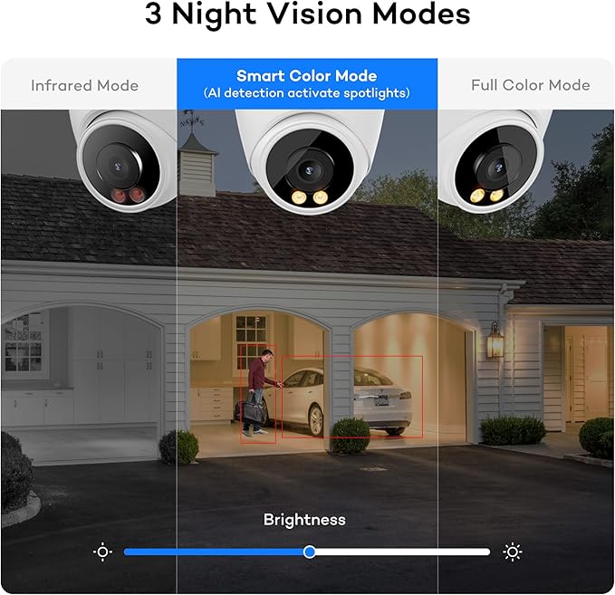 ONWOTE 16 Channel NVR PoE Security Camera System Wired, 12MP 4K 16CH Commercial NVR 4TB, Smart AI Color Night, 12x 6MP 122° Outdoor Audio IP Cameras, 12x Cables(Total 960ft), CCTV for Businesses Home