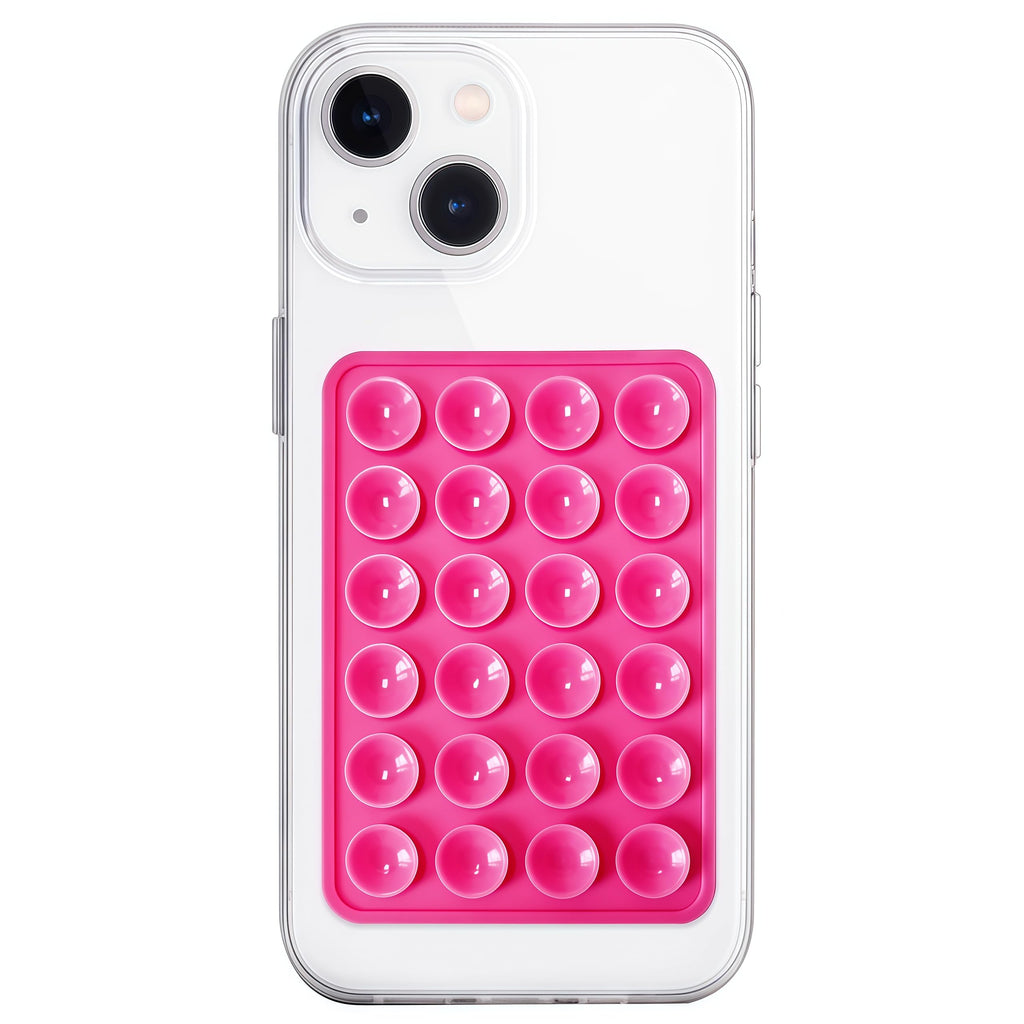 Anteel Silicone Suction Phone Case Mount, Non Slip Sticky Phone Grip for Cellphone, Silicon Adhesive Suction Cup Phone Mount, Strong Grip Holder for Selfies and Videos (Rose)