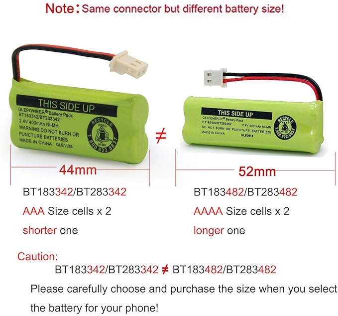 BT183342 BT283342 BT166342 BT266342 BT162342 BT262342 Battery Compatible with CS6114 CS6419 CS6719 EL52300 CL80111 Cordless Handset Phone (Pack of 3)