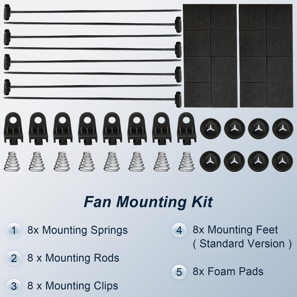 MuHize 2 Pack 7 Inch Slim Radiator Fan 12V 80W 800 CFM Cooling Fan w/Mount