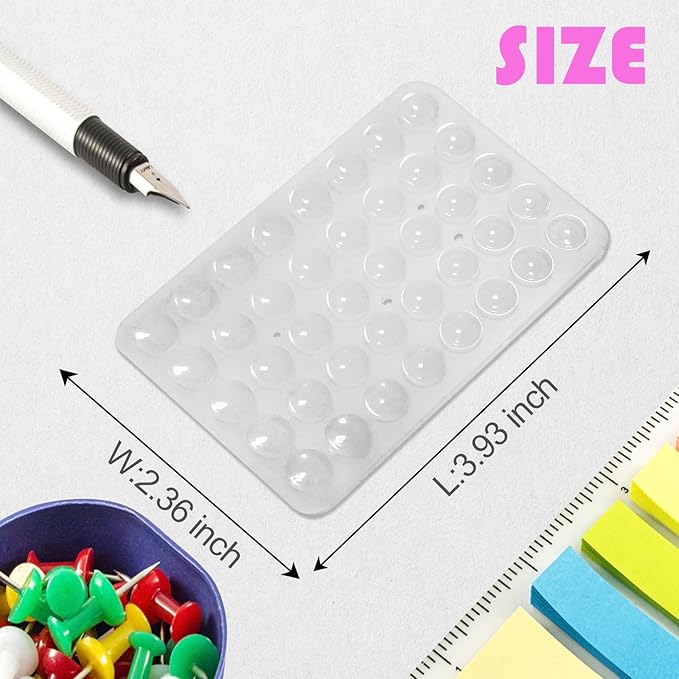 2PACK Silicone Double Sided Suction Phone Case Mount, Detachable Hands Free & Strong Grip Holder for Selfies & Videos, Compatible iPhone Android (2Pack Clear, 40 Suction Cups)