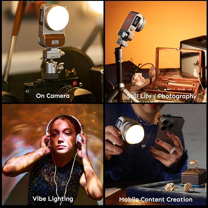 Iris Portable LED Photography Light Standard Kit with LCD Display, App Control, CRI/TLCI 96+, 2700-6500K, Bi-Color Indoor and Outdoor Light for Content Creators, 5W