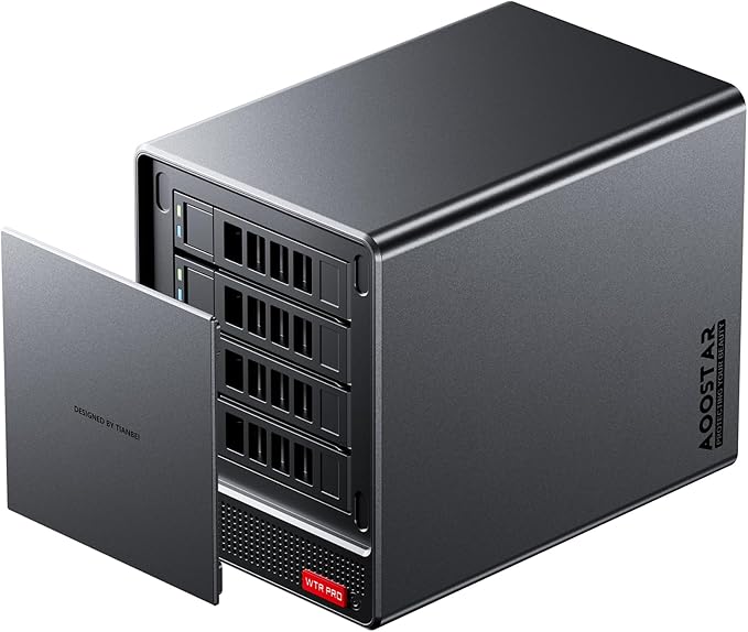 AOOSTAR WTR PRO AMD Ryzen 7 5825u 4 Bay NAS Mini PC, NO RAM NO SSD, 4K HDMI, 2 * M.2 NVMe Slots, 2.5/3.5 SATAx 4 Storage (Up to 4 * 22TB)