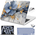 Teryeefi Compatible with A2941 M2/A3114 M3 MacBook Air 15 inch CaseRelease 2023 2024,Design Protective Slim Cover + Keyboard Cover + OTG Adapter for 15.3 inch MacBook Air Liquid Retina, Art Florals