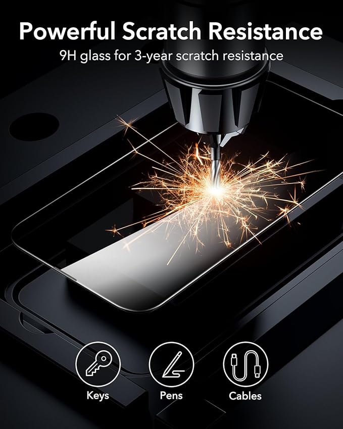 ESR 3 Pack for iPhone 16e/ iPhone 14/ iPhone 13/13 Pro Privacy Screen Protector, Anti-spy Tempered-Glass Privacy Screen Protector with Flawless Fit Tray